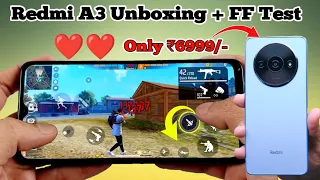 Redmi A3 Unboxing With Free Fire Test || Redmi A3 FF Heating + Battery Drain Test..