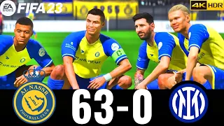 FIFA 23 - MESSI, RONALDO, MBAPPE, NEYMAR, ALL STARS | AL NASSR 63-0 INTER MILAN -PS5 4K HDR GAMEPLAY