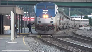 WB PO-29 Capitol limited station stop and crew change Cumberland, Maryland 4k