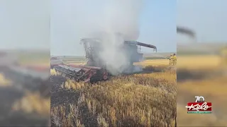 Combine lost in fire