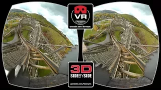 3D TV Side by Side Roller Coaster Mammut | Tripsdrill | on-ride POV | Cardboard Playstation VR