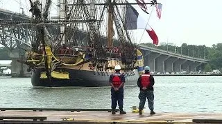 Replica of General Lafayette's ship arrives in Yorktown