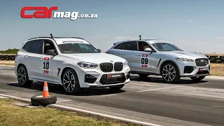 DRAG RACE: BMW X3 M Competition xDrive vs Jaguar F-Pace AWD SVR