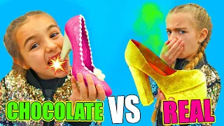 REAL VS CHOCOLATE LAS RATITAS Gisele y Claudia