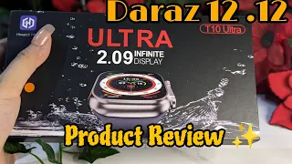 T10 Ultra 2.09 Infinite Display Smart Watch Review ✨ ~ Smart watch  Daraz Sale ~ Art nad Creation