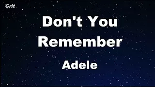 Don't You Remember - Adele Karaoke 【No Guide Melody】 Instrumental