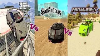 MINECRAFT LAMBORGHINI VS GTA 5LAMBORGHINI VS GTA SAN ANDREAS LAMBORGHINI | WHICH IS BEST? #gta5