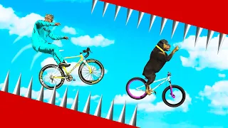 GTA 5: CHOP CHALLENGE ME TO THE ULTIMATE BMX PARKOUR RACE