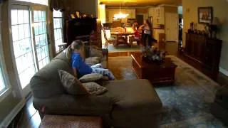 Mom falls down stairs while kids helplessly watch