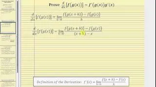 Proof - The Chain Rule of Differentiation