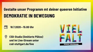 CSD-Kulturtage: Demokratie in Bewegung • Programm-Initiative