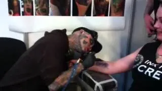 Zombie boy tattoing first time Copenhagen ink festival