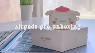 Apple Airpods Pro Unboxing + Cute Case 🍏 Aesthetic Unboxing + ASMR ☁️ 4K