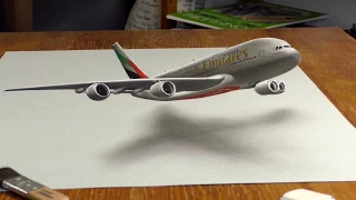3D Painting of an Emirates A380 | Emirates Airline