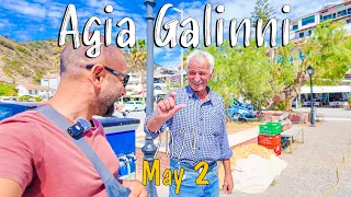 Agia Galini Kreta, Crete, walking tour 4K, Greece 2024