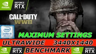 Call Of Duty WW2 - Benchmark - Max Settings - RTX 2080 ti - i9 9900k - 3440x1440