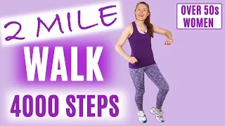 2 MILE (4000 STEPS) WALK AT HOME WORKOUT FOR WOMEN OVER 50 | LOW IMPACT EXERCISES | Lively Ladies