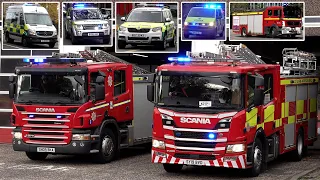 Fire engines, police cars, and ambulances responding in the UK 🚨