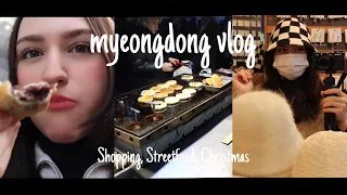 Shopping and eating street food in Myeongdong - Christmas in Korea vlog + huge k-beauty haul 💫