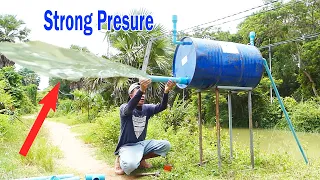 Strong Pressure! How to make Free Energy Water Pump NO Electricity Auto Pump 24h/Day, What to See?