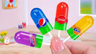 Sweet Rainbow Jelly🍹Making Miniature Coca Cola Pepsi Fanta Jelly From Fruits🍒 Mini Cakes Idea