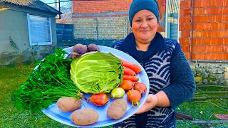 BORSCH in UKRAINIAN | Delicious village food with meat