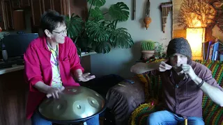 Snippets of Jan. 7, 2018 Jam - Handpan, RAV Vast, Flute, Jaw Harp