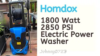 Homdox Pressure Washer, Electric Power Washer with 2850 PSI,1.7GPM, 1800W with (5) Nozzle Adapter