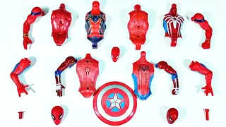 Merakit Mainan Spider-Man vs iron Spiderman dan Red Spiderman New Avangers Superhero Toys