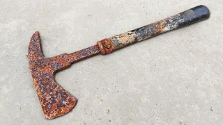 Old Rusty Fireman's Axe Restoration