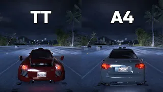 Audi TT 3.2 Quattro vs Audi A4 3.2 FSI Quattro - Need for Speed Carbon (Drag Race)