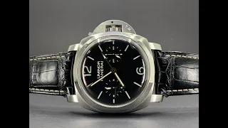 Officine Panerai Luminor 1950 Tourbillon GMT Steel Black Dial