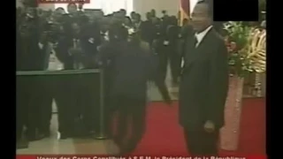 Minister falls after greeting President Paul Biya