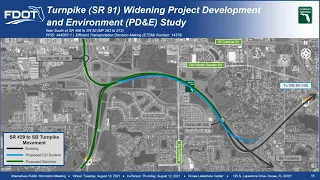 Public Information Meeting Video for Turnpike Widening from SR 408 to SR 50 PD&E Study