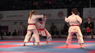 Bunkai Kata Anan. Female Team SPAIN. Bronze medal match. European Karate Championships