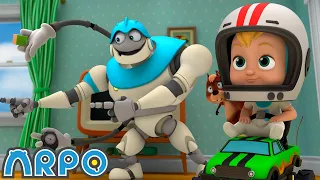 ARPO the Robot | Remote Control Car - Baby DRIVER! | Funny Cartoons for Kids | Arpo and Daniel