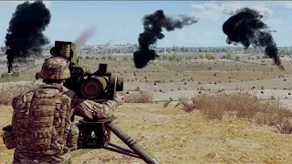 US Army Destroys 15 Tanks With BGM 71 TOW Missile System - Arma 3 Milsim