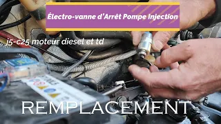 j5 c 25 , problème démarrage ou arrêt moteur , électrovanne  remplacement