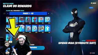 UNLOCKING Fortnite TIER 100 Battlepass Skin SPIDER-MAN EVERYTHING Unlocked including FREE V-Bucks