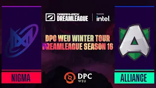 Dota2 - Alliance vs. Nigma Galaxy - Game 1 - DPC WEU Winter Tour - DreamLeague Season 16