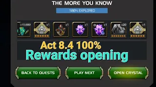 Act 8.4 100% exploration rewards opening | Marvel contest of champions