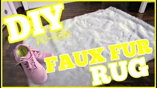 DIY FAUX FUR RUG || NO SEWING REQUIRED