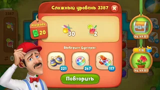 Gardenscapes gameplay level 3387