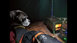 Hot Tent Winter Camping In A Snow Storm With My Dog