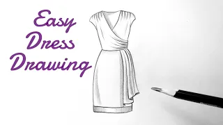 How to draw a beautiful girl dress drawing design easy Fashion illustration dresses drawing tutorial