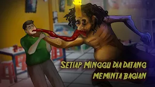 Hantu Lidah Panjang, Penglaris Warung Makan #HORORMISTERI | Kartun Hantu, Animasi Horor