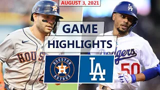 Houston Astros vs. Los Angeles Dodgers Highlights | August 3, 2021 (McCullers Jr. vs. Buehler)
