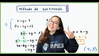 MÉTODO DE SUSTITUCIÓN | sistema de ecuaciones 2x2 ejemplo 1