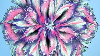 (1009) How to Paint an Easy Flower 🌸 ~ Acrylic Pour Painting ~ Reverse Flower Dip ~ Fluid Art