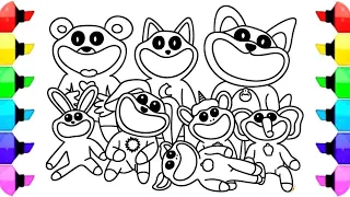 POPPY PLAYTIME CHAPTER 3 New Coloring Pages / How to Color Mini Smiling Critters / NCS Music